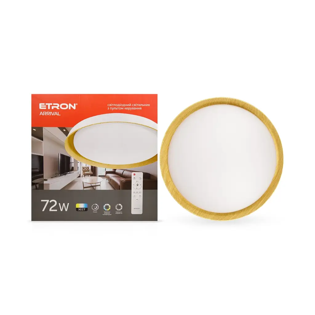 Світлодіодний світильник Smart ARRIVAL 1-ESP-2052 72W Wood&White IP20 ETRON - фото 2