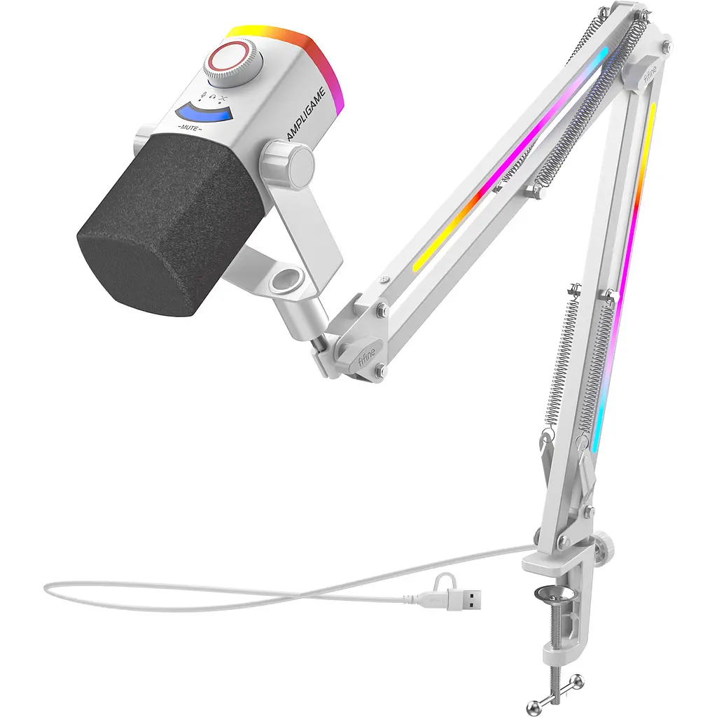 Мікрофон динамічний Fifine AM8PROTW USB/XLR White (AM8PROTW) - фото 2