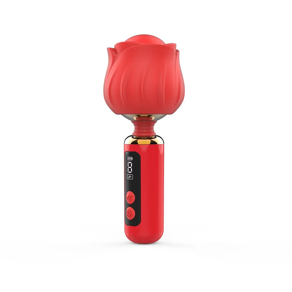 Вібромасажер Loviss Rose Mini Massage Wand Vibrator, головка у вигляді троянди, 9 режимів - фото 2