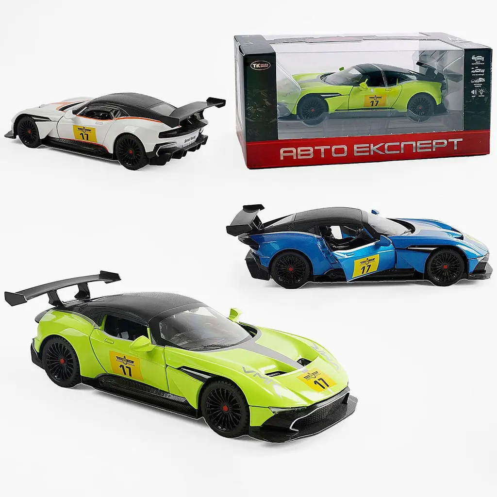Колекційна металева модель автомобіля АвтоЕксперт Aston Martin Vulcan AMR Pro з інерцією, світлом та звуком 1:24 - фото 11