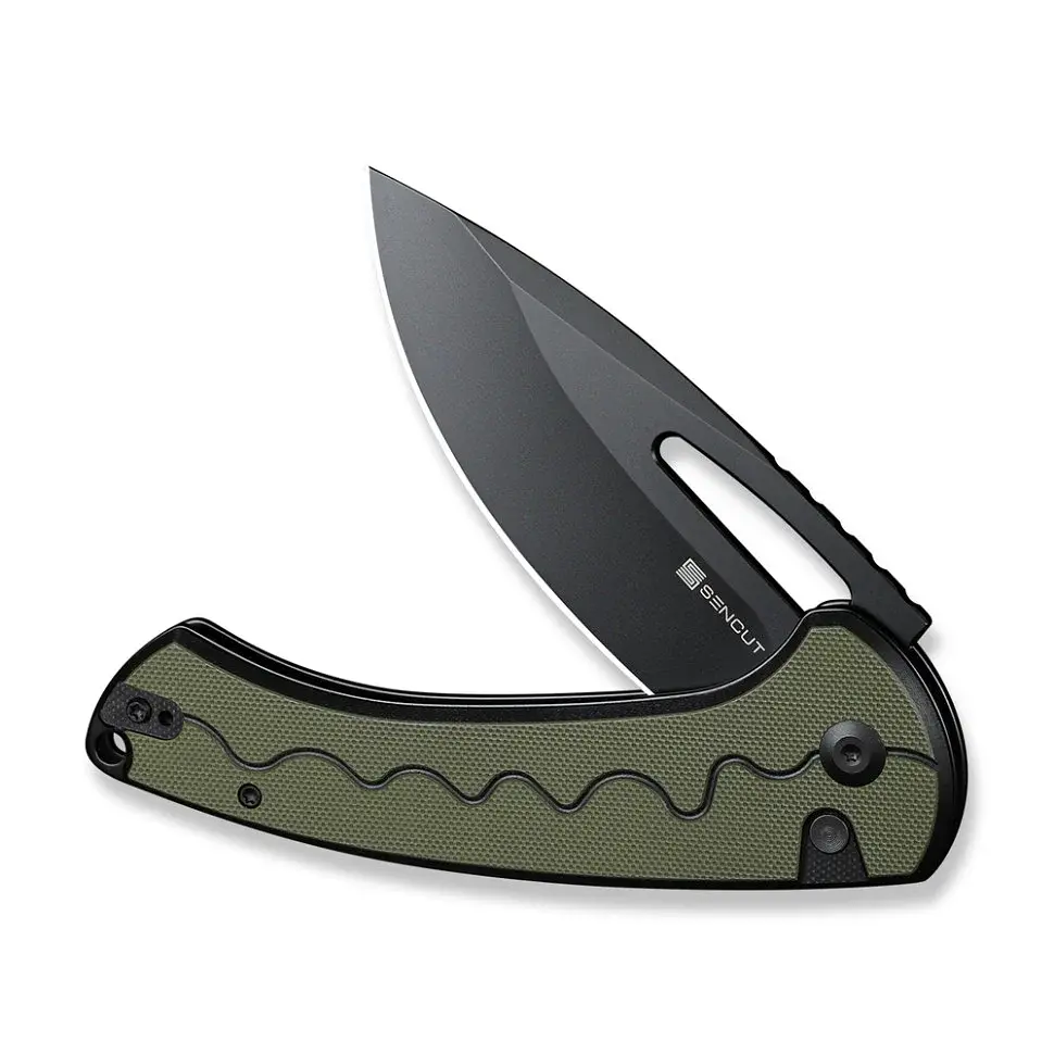 Складаний ніж Sencut Squiggy Drop Point 9Cr18MoV G10 98,9 мм чорний, темно-зелений - фото 3