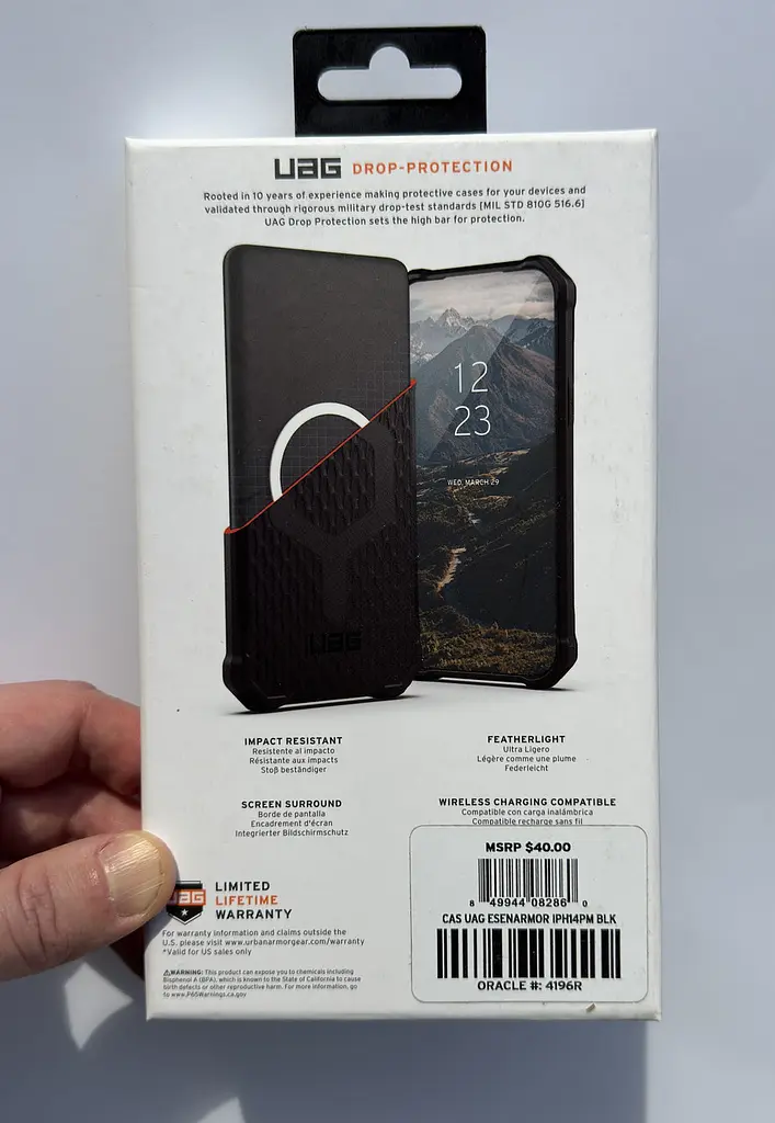 Оригінальний чохол UAG Essential Armor MagSafe для iPhone 14 Pro Max Black (114088114040) - фото 2