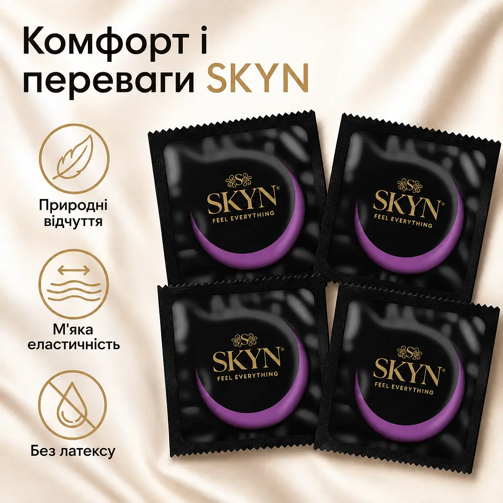 Безлатексний презерватив SKYN Elite 3 шт з матеріалу SKYNFEEL, ультратонкий, гладкий, зі змазкою, 53 мм - фото 5