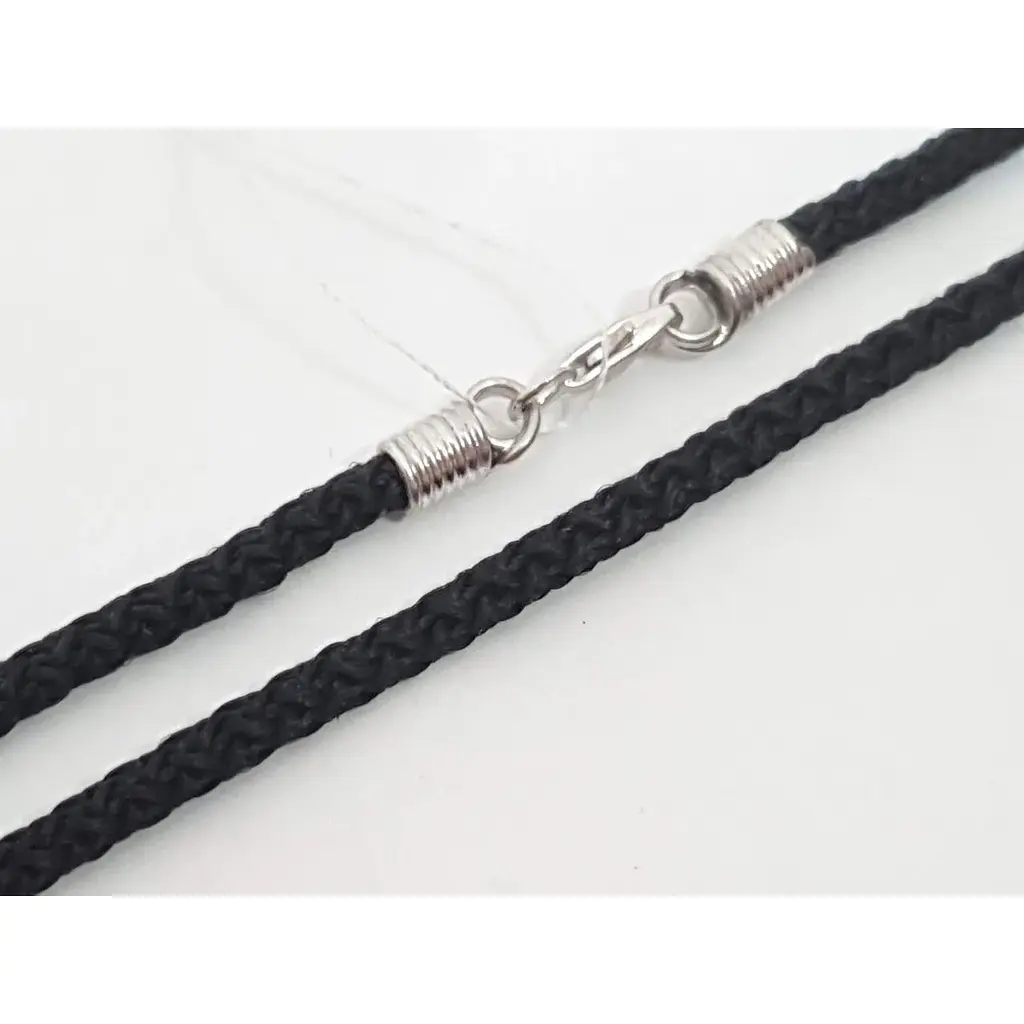 Ювелирный шнурок из текстиля Малина с серебряным вставками. 301/Р 40 - фото 2