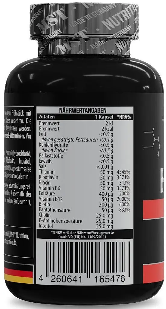 Комплекс витаминов группы B MST Nutrition B-Complex Professional, 120 капсул для поддержки общего здоровья - фото 3