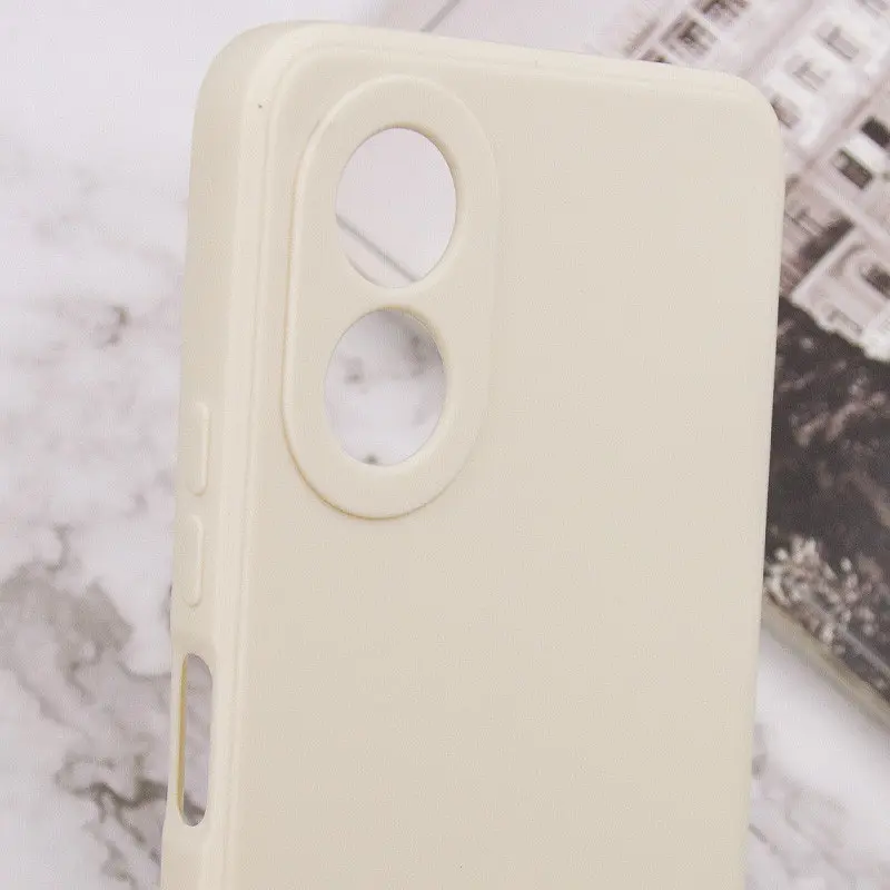 Силиконовый чехол Candy Full Camera для Oppo A58 4G Бежевый / Antique White - фото 5
