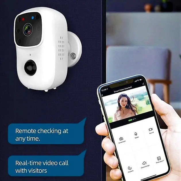 Домофон Wi-Fi B90 Smart Doorbell з функцією відеозапису Бездротова відеокамера дверного дзвінка - фото 2