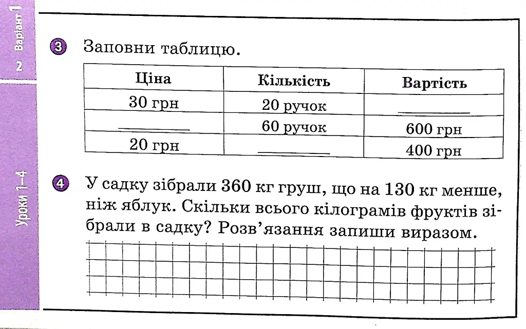 Математика. 4 клас. Відривні картки до підручника О. М. Гісь, І. В. Філяк. - фото 5
