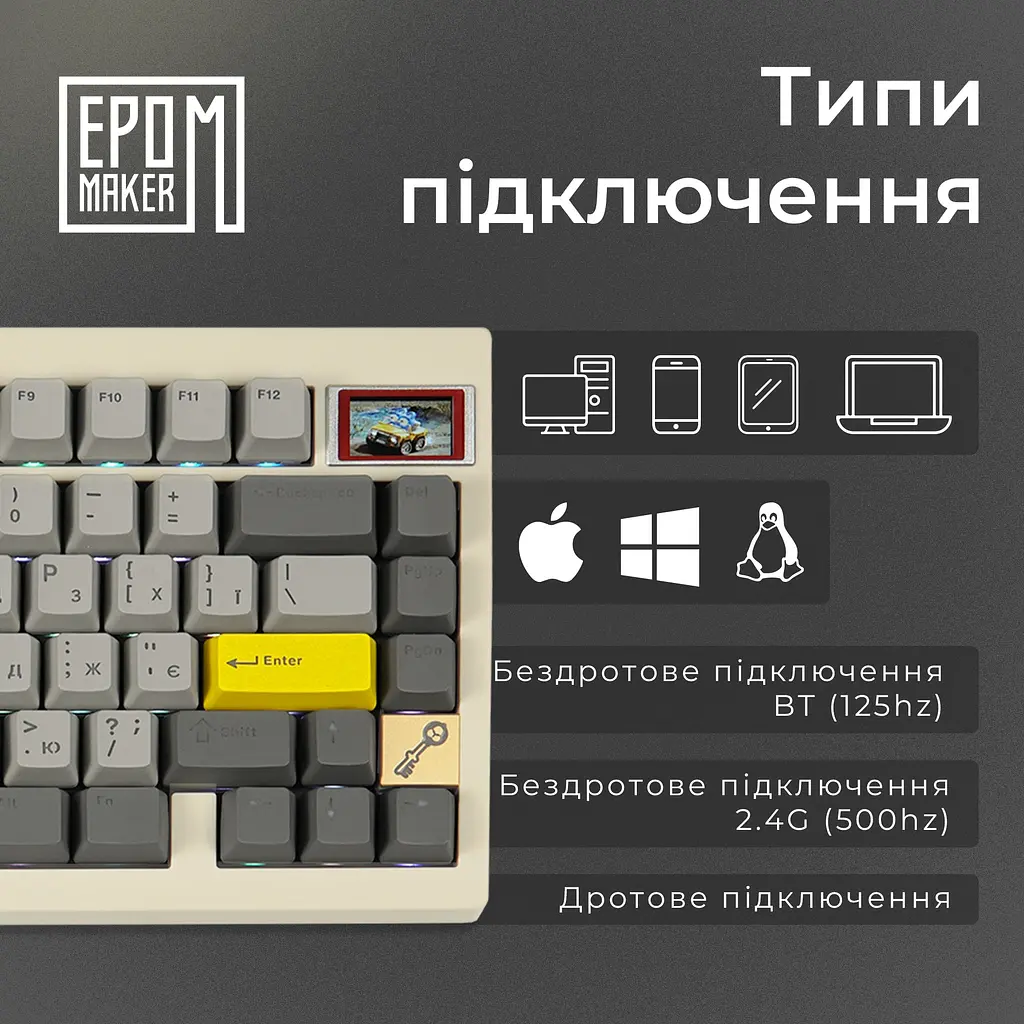 Клавиатура Epomaker TH80 PRO V2 Wisteria Tactile White механическая беспроводная (TH80-PROV2-W-WT) - фото 13