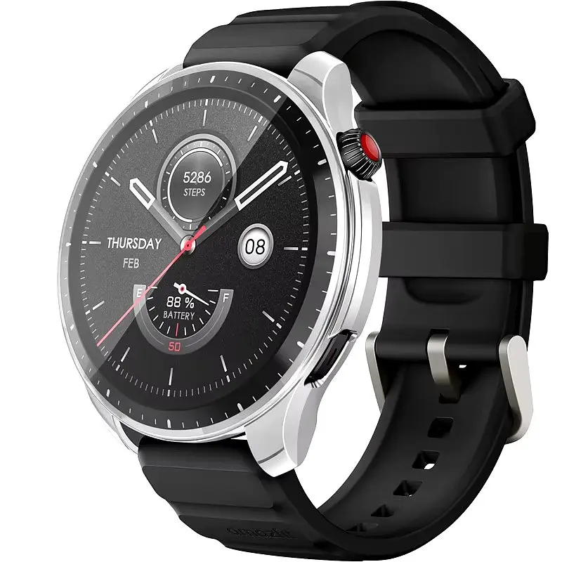 Защитный чехол Tamister для смарт-часов Amazfit Balance с пленкой серебристый - фото 4