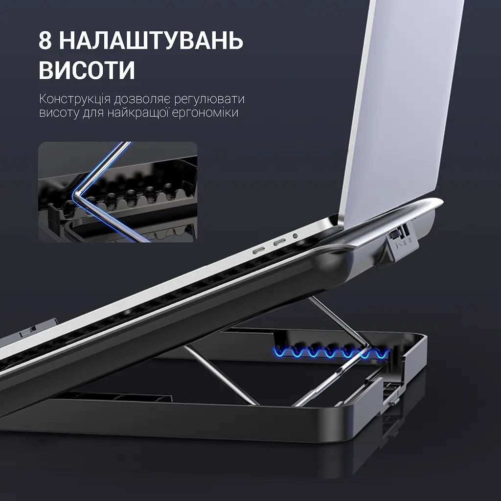 Охолоджувальна підставка для ноутбука OfficePro Silver (CP500S) - фото 7