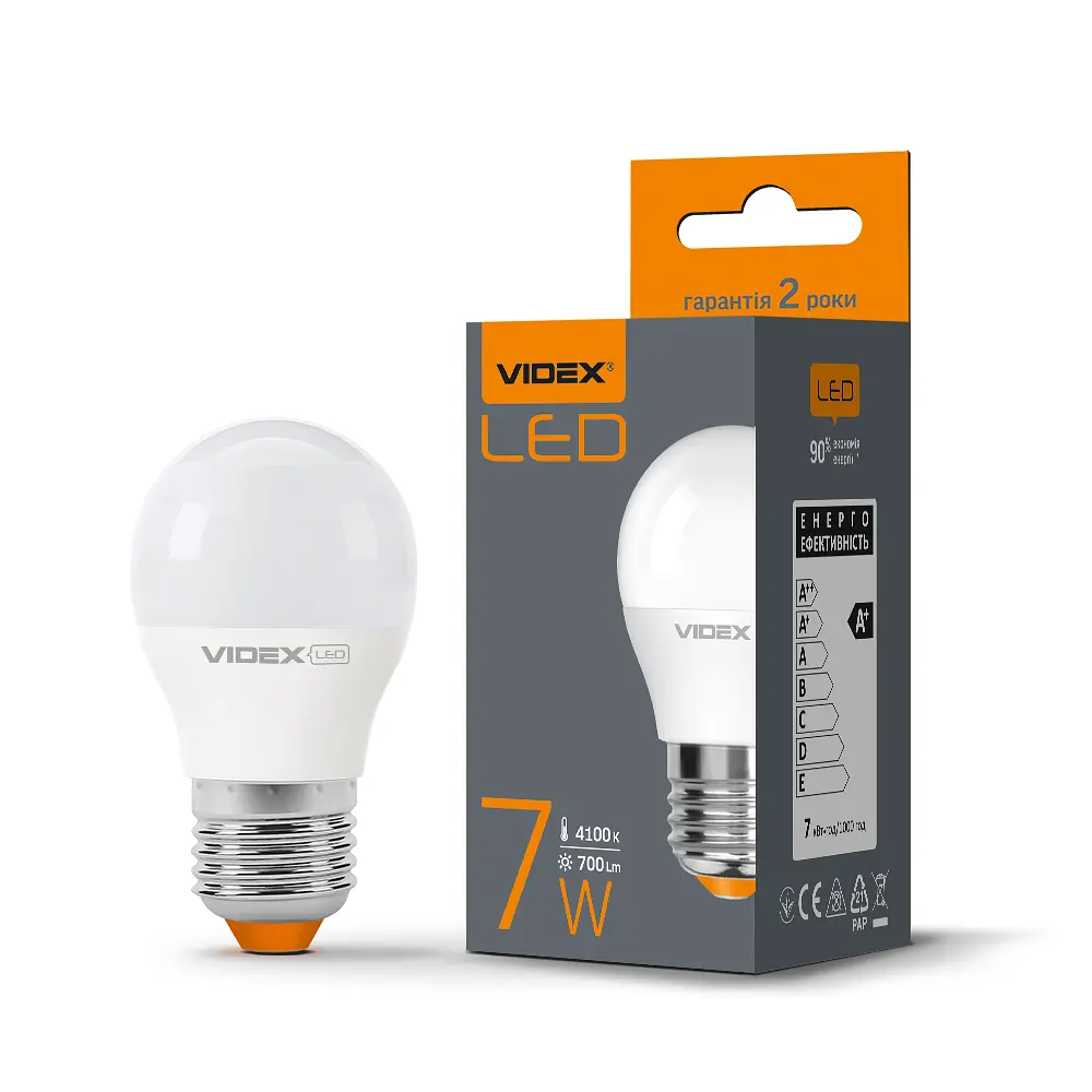 LED-лампа Videx G45e 7W E27 4100K (24961-000)