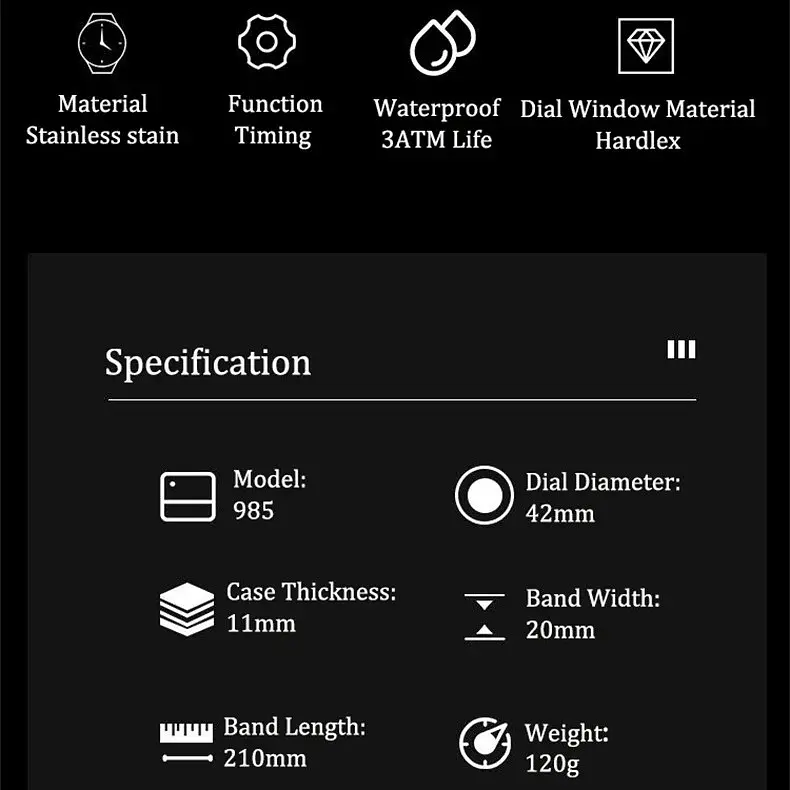 Годинник Poedagar Omega Blue - фото 5