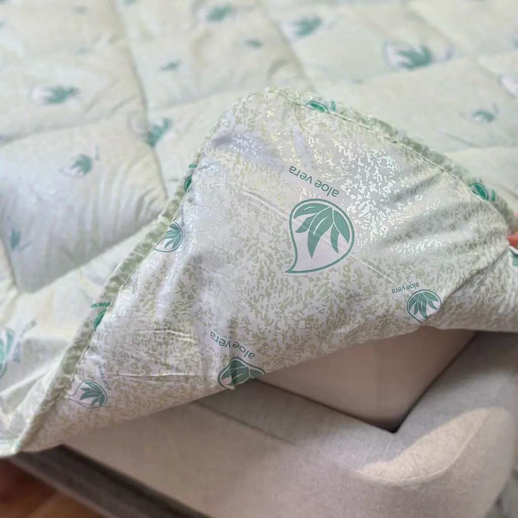 Ковдра полуторна стьобана зимова з волокна Aloe Vera Leri Max 21522 150х210 см біла - фото 2