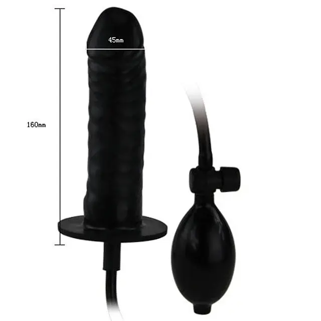 Анальный расширитель Baile Bigger Joy Inflatable Penis 16 см (чёрный) - фото 2