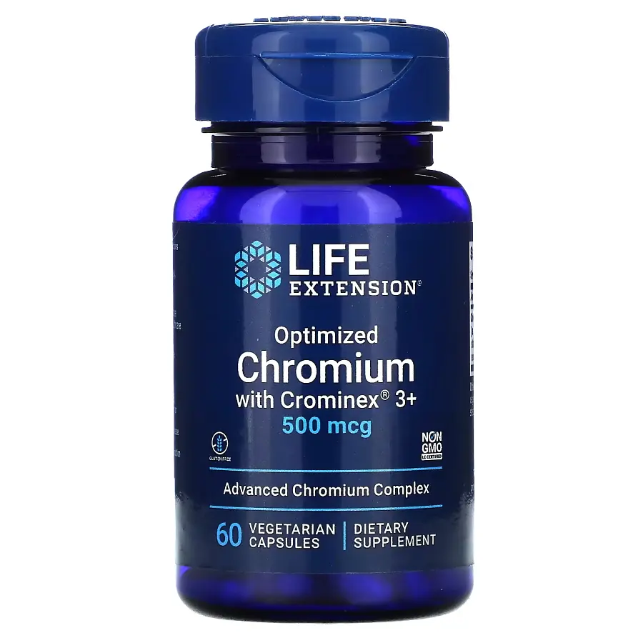 Вітаміни та мінерали Life Extension Optimized Chromium with Crominex 3+, 60 вегакапсул