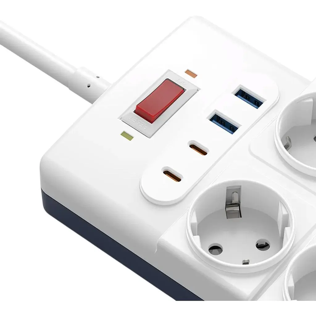 Мережевий фільтр WiWU Wi-S008 20W GaN EU 2m White (6977703656268) [162495] - фото 3