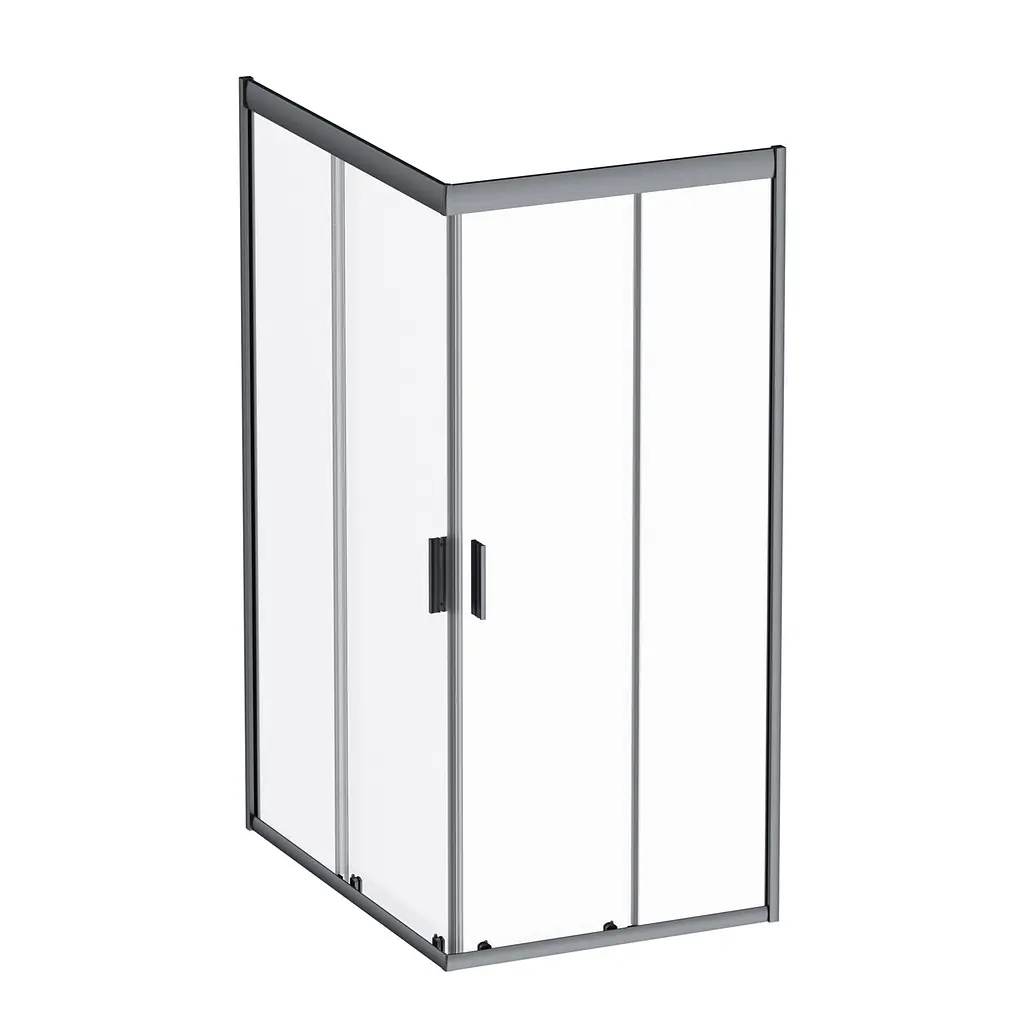 Душова кабіна AM.PM Gem Square Slide 120x90 см прозоре скло black matt W90UG-403-120290-BT