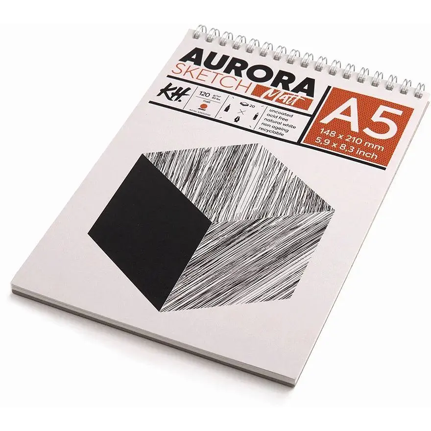 Альбом для эскизов на спирали Aurora Smooth & Matt 120 г/м2 20 л белый - фото 3