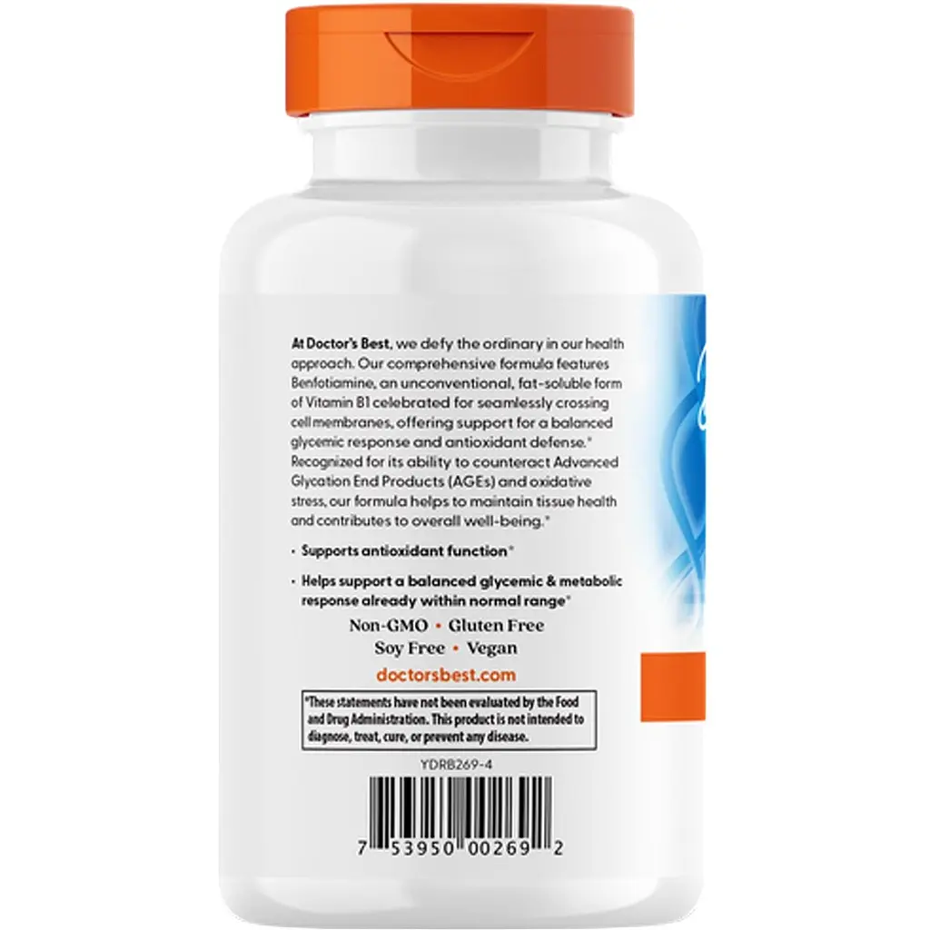 Бенфотіамін Doctor's Best Benfotiamine with BenfoPure 150 мг 360 веганських капсул (DRB-00269) - фото 3