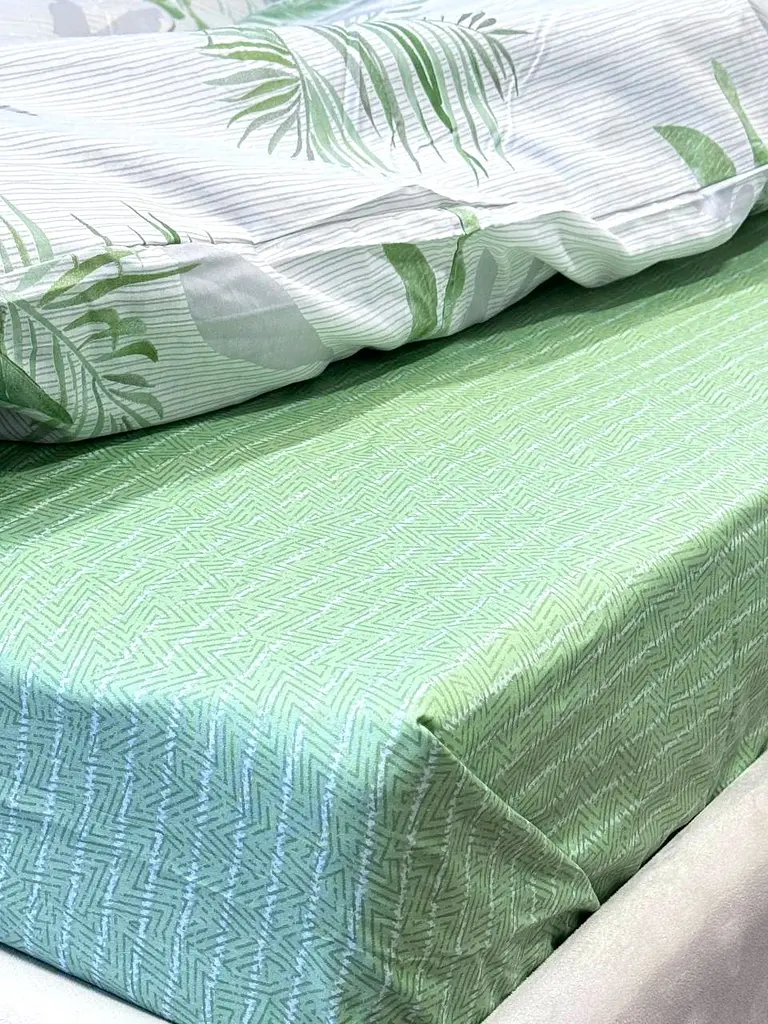 Комплект постільної білизни Ecotton полуторний 150х215 см Папороть зелена 21006 (23348) - фото 5