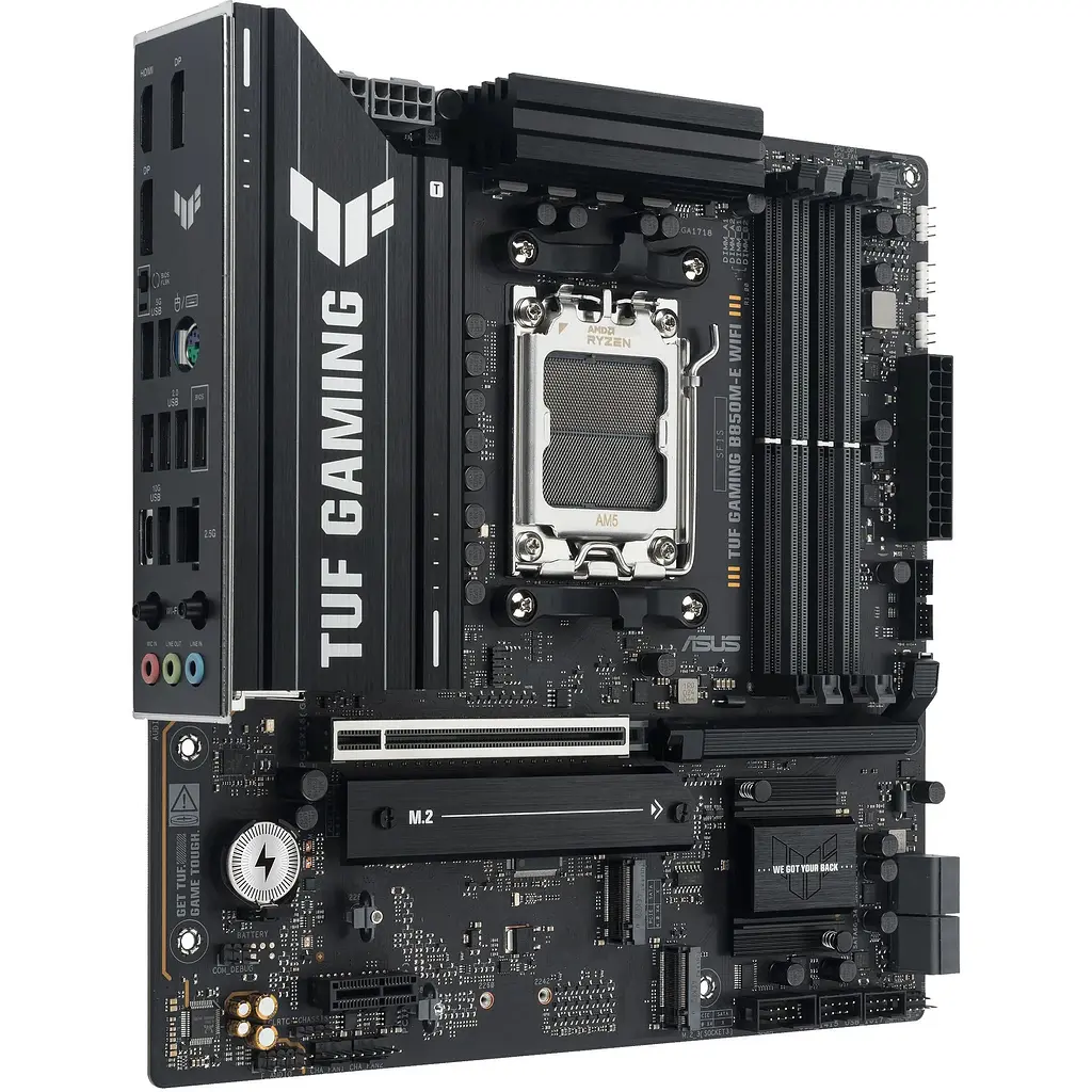 Материнська плата Asus TUF Gaming B850M-E WIFI sAM5 B850 4xDDR5 M.2 HDMI DP WiFi BT mATX - фото 3