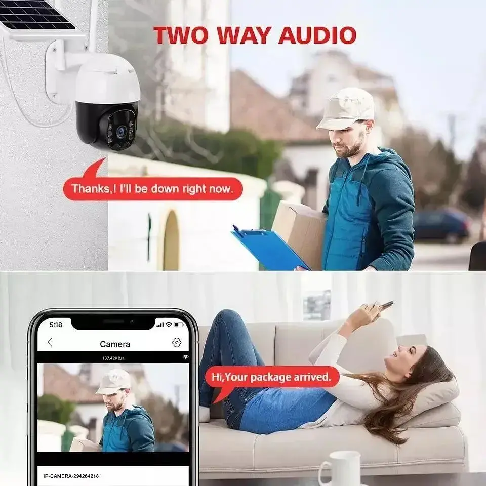 Поворотна погодозахисна сонячна камера безпеки Grand 4G solar cam 1080P - фото 7