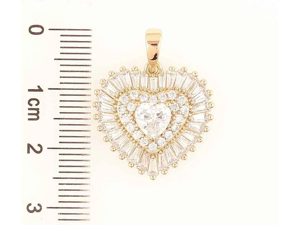 Кулон XUPING Позолота 18K «Сердечко з інкрустацією цирконієм» для ланцюжка до 6мм (262252) - фото 2