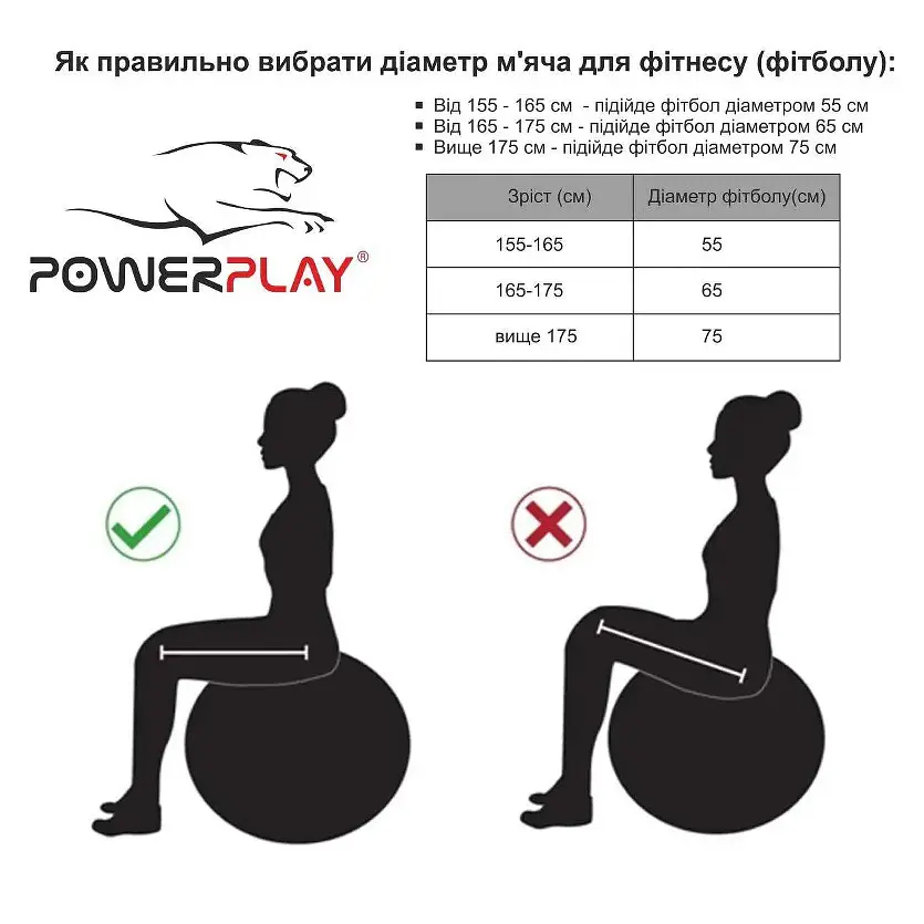 Мяч для фитнеса PowerPlay 4003 с насосом 65 см светло-серый (10683) - фото 5