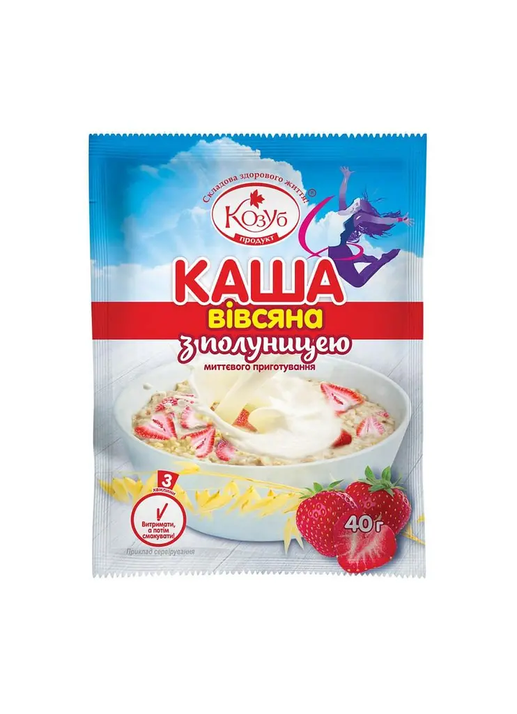 Каша вівсяна з полуницею миттєвого приготування Козуб продукт 40 г