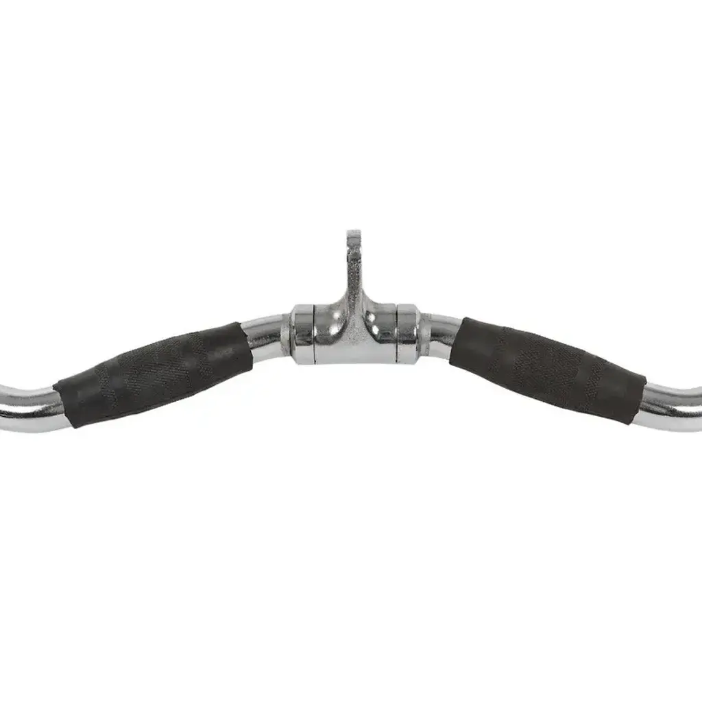 Ручка для верхньої тяги York Fitness 70см W-подібна з гумовими рукоятками, хром - фото 4