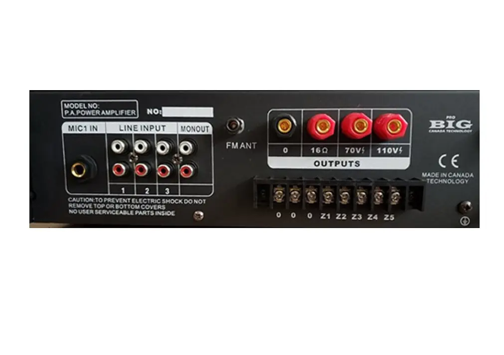 Трансляційний підсилювач BIG PADIG250 5zone USB/MP3/FM/BT - фото 3