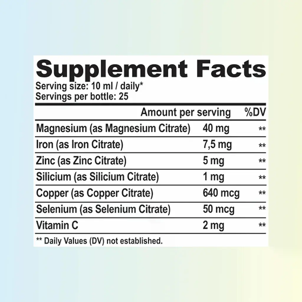 Комплекс шкіра волосся нігті Nano Pure Labs Simply Science Bioavailable mineral complex SKIN & HAIR & NAILS 250мл - фото 7