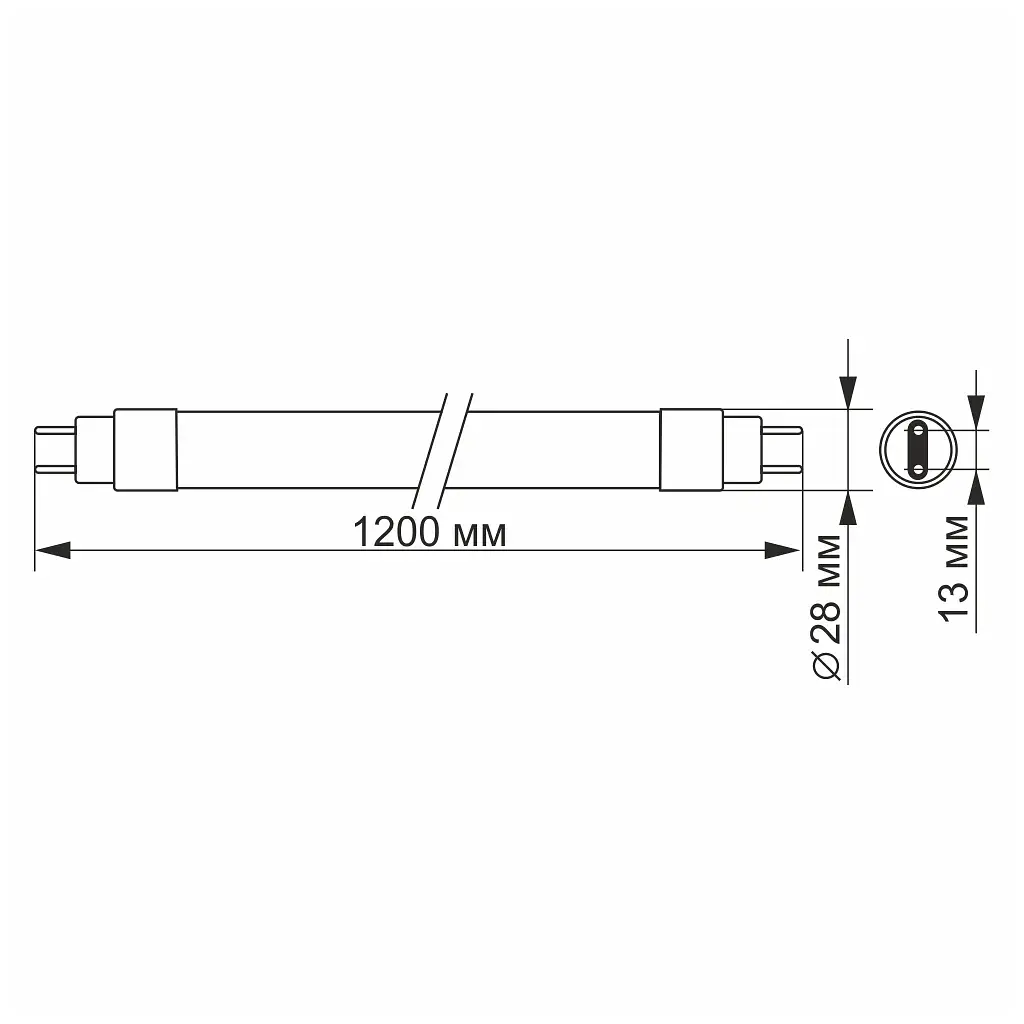 Лампочка Videx LED T8b 18W 1.2M 6200K 220V, матовая (VL-T8b-18126) - фото 3