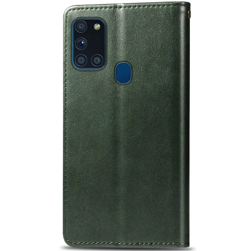 Шкіряний чохол-книжка GETMAN Gallant (PU) для Samsung Galaxy A21s Зелений - фото 2