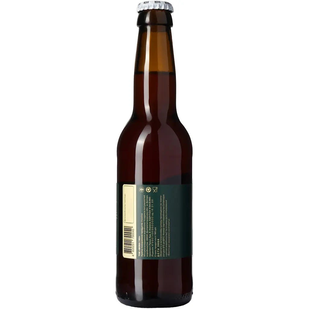 Пиво MOVA Amber Ale, напівтемне, нефільтроване, 4,3%, 0,33 л - фото 3