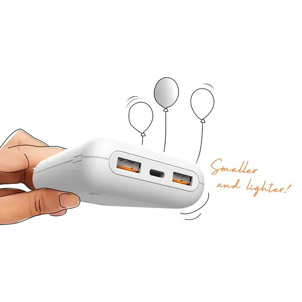 Зовнішній акумулятор - портативна батарея - зарядний Silicon Power QS58 20000mAh білий - фото 3