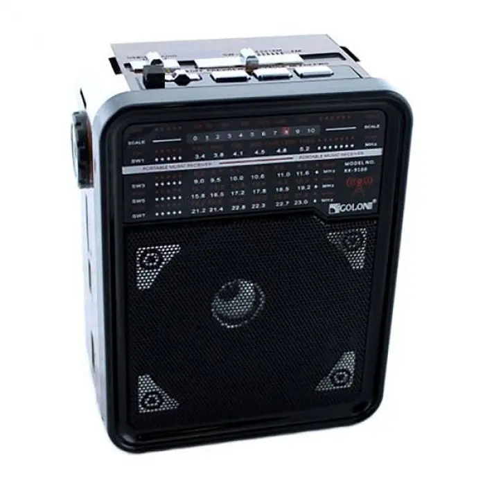 Радіоприймач з USB-виходом GOLON RX-9100 Чорний з коричневим - фото 2