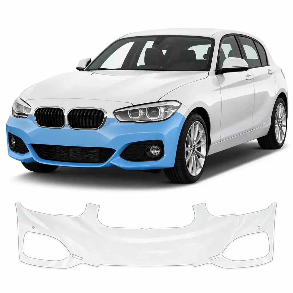 Антигравійна захисна бронеплівка за лекалами для BMW 1 Series F20 facelift 2015-2019 - передній бампер