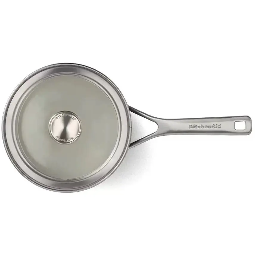 Ківш KitchenAid Steel Core з кришкою 16 см 1.3 л матовий чорний (CC005997-001) - фото 3