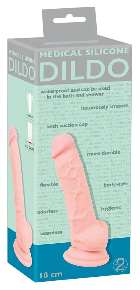 Фалоімітатор з мошонкою Orion Medical Silicone Dildo, 18х3.5 см - фото 7