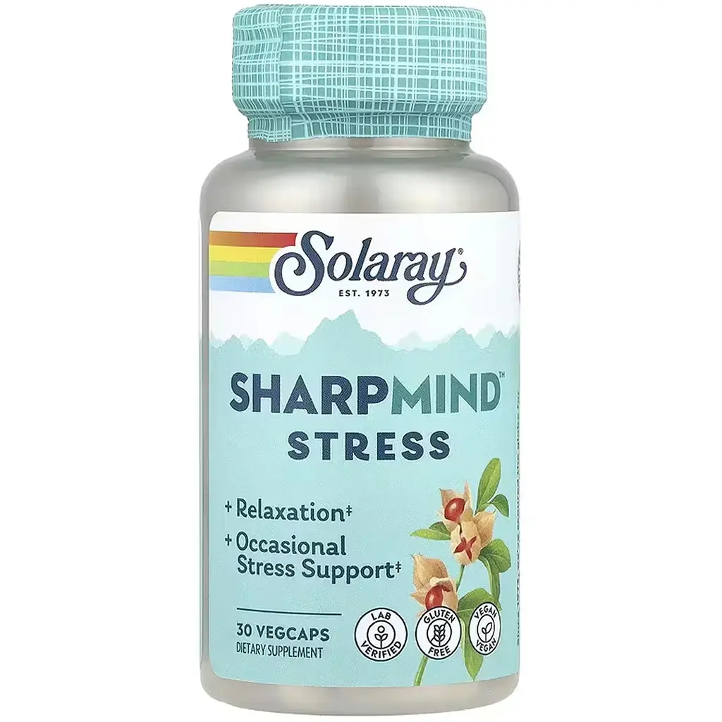 Ноотропи від стресу Solaray SharpMind Nootropics Stress 30 веганських капсул - фото 3