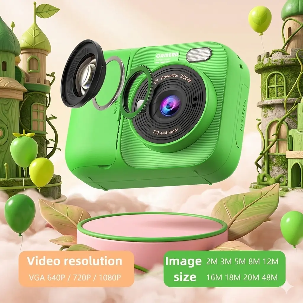 Дитячий фотоапарат Instant Print Camera P97 з миттєвим термодруком та Full HD відео (Синій) - фото 8