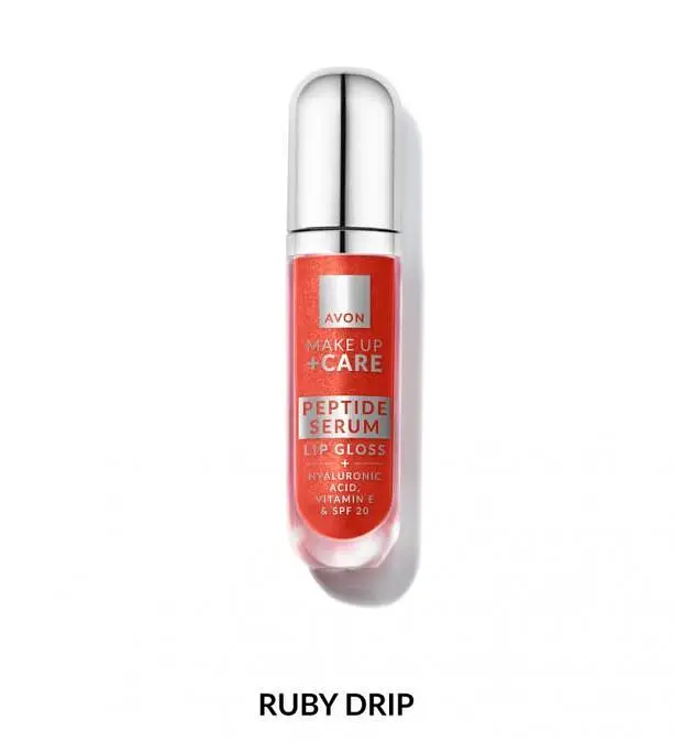 Блиск-сироватка для губ Avon з пептидами Рубіновий/Ruby Drip, 7мл (158511421)