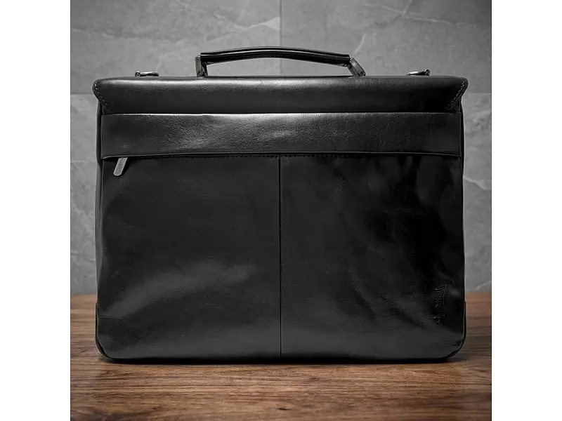 Чоловічий портфель із натуральної шкіри Italico 9276G-35 Чорний 35x27x8 см TONY PEROTTI sum0029070 - фото 9