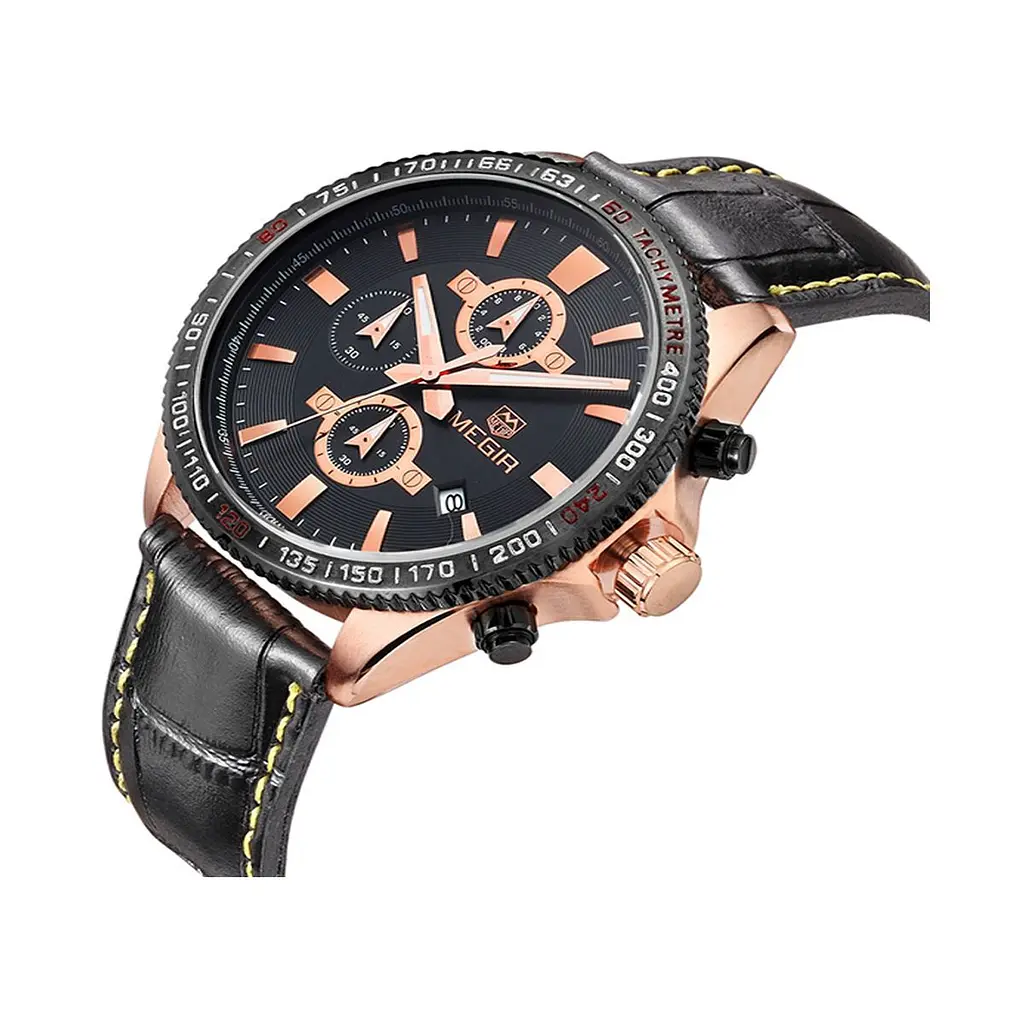 Чоловічий годинник Megir MG3001 Gold Black - фото 2