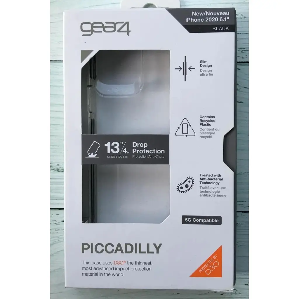 Оригинальный противоударный чехол Gear4 Piccadilly D3O для iPhone 12 Pro (6.1") Black + Прозрачный (702006868) - фото 7