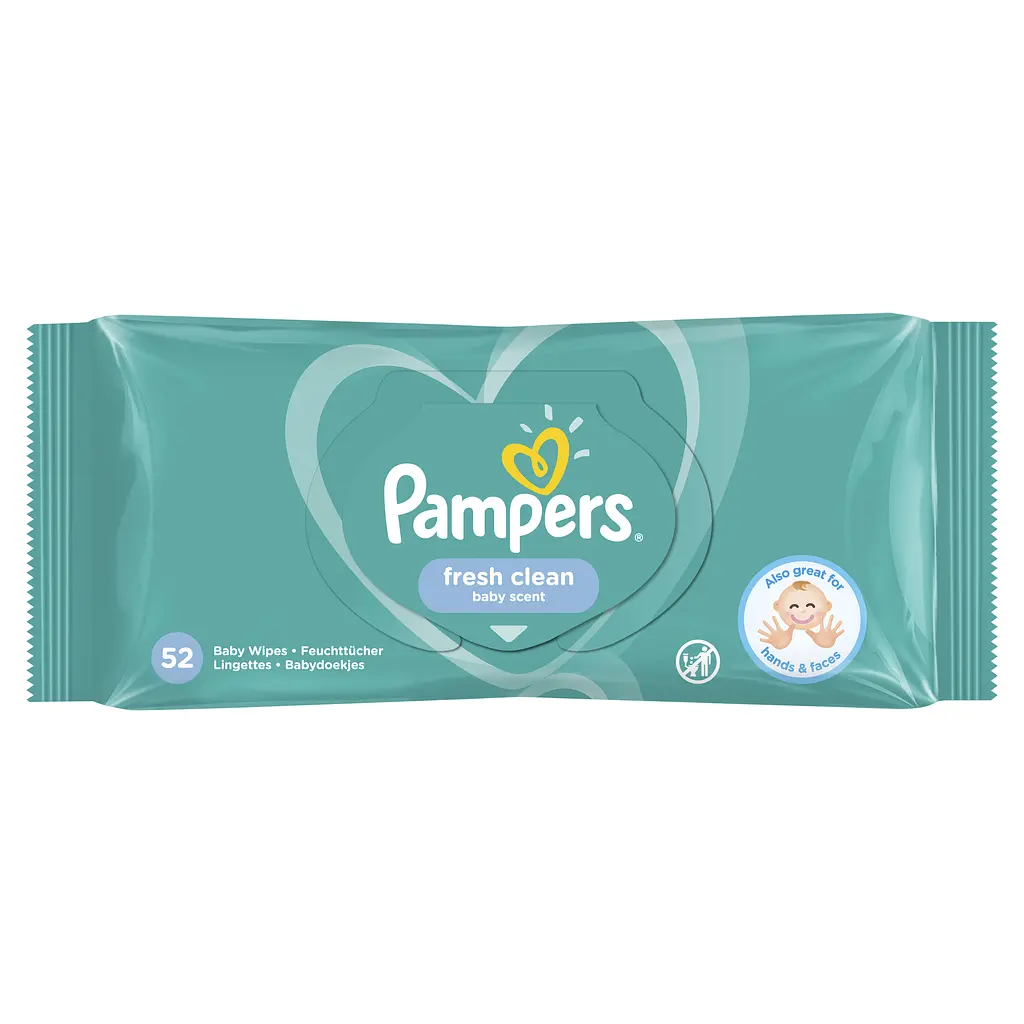 Набір дитячі вологі серветки Pampers Fresh Clean 624 шт. (12 уп. по 52 шт.) - фото 4