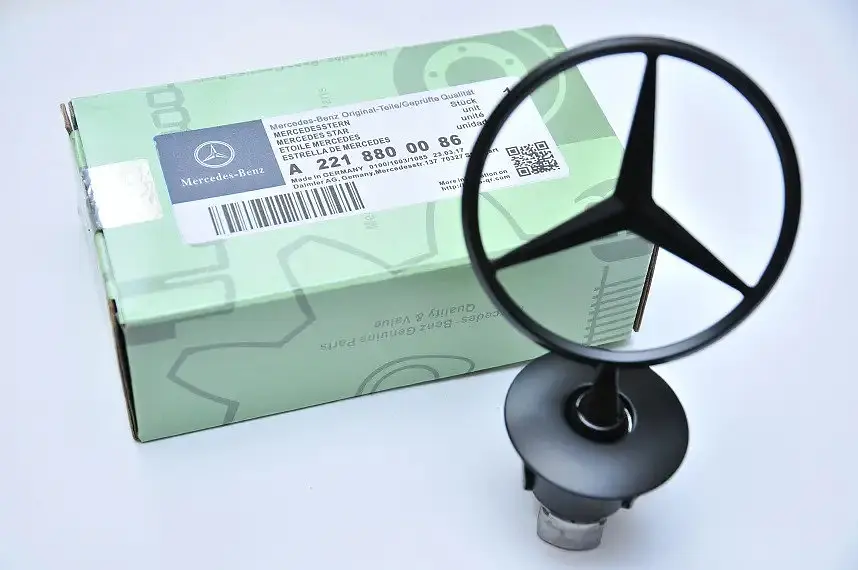 Емблема приціл на капот Mercedes-Benz Чорна Мат w124 (Рестайл) w210 w202 w203 w204 w221 w211 w212 w222 (OEM a2218800086) - фото 3