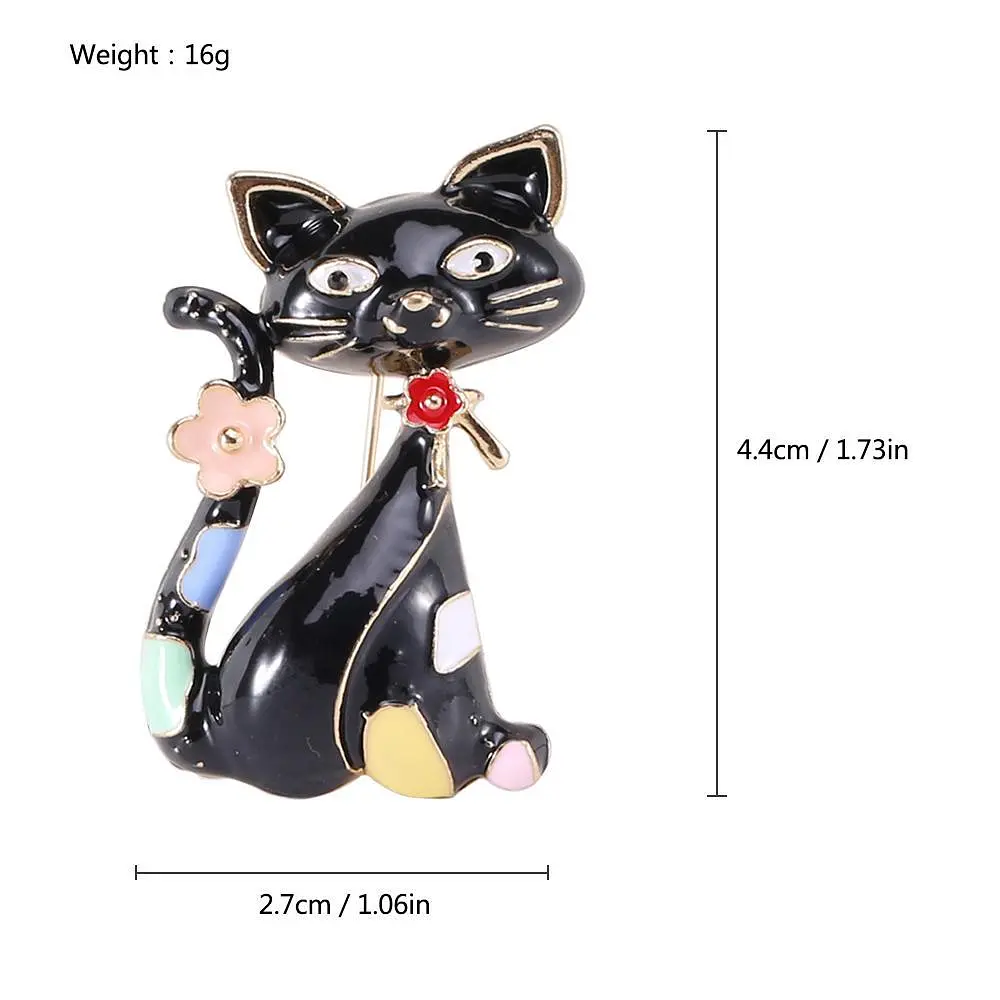 Брошь Котик брошь-булавка черный (494693356) - фото 2